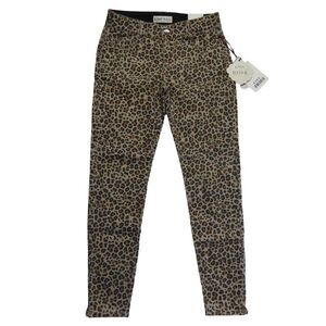 Knox Rose Leopard Cropped Pants Mid Rise Ankle Skinny  Womens Size 8